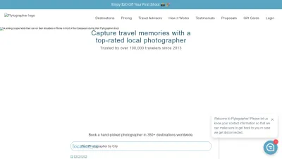 Screenshot preview of flytographer.com