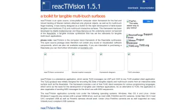 Screenshot preview of reactivision.sourceforge.net