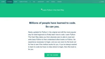 Screenshot preview of learnpythonthehardway.org