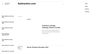 Screenshot preview of subtraction.com