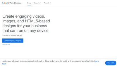 Screenshot preview of webdesigner.withgoogle.com