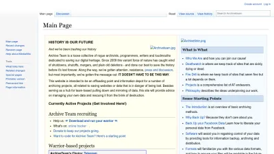 Screenshot preview of wiki.archiveteam.org
