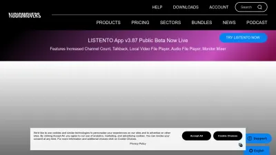 Screenshot preview of audiomovers.com