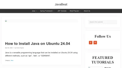 Screenshot preview of javabeat.net
