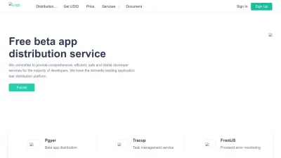 Screenshot preview of pgyer.com