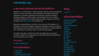 Screenshot preview of narwhaljs.org