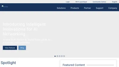 Screenshot preview of arista.com