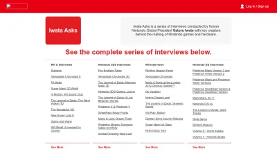Screenshot preview of iwataasks.nintendo.com