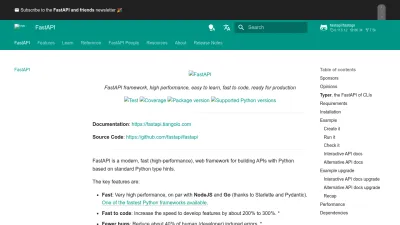 Screenshot preview of fastapi.tiangolo.com