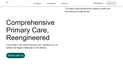 Screenshot preview of curaihealth.com