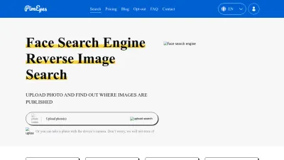 Screenshot preview of pimeyes.com