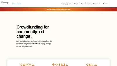 Screenshot preview of ioby.org