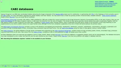 Screenshot preview of speciesfungorum.org