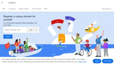 Screenshot preview of registry.google