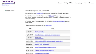 Screenshot preview of lomont.org