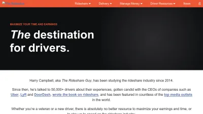Screenshot preview of therideshareguy.com
