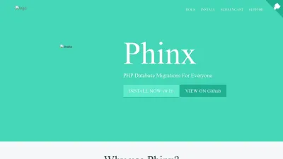 Screenshot preview of phinx.org