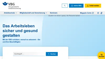 Screenshot preview of vbg.de
