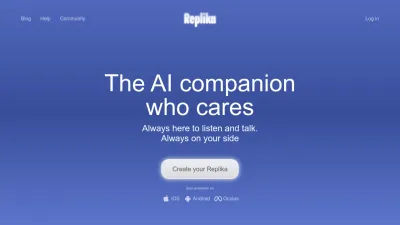 Screenshot preview of replika.ai