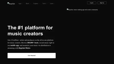 Screenshot preview of rapchat.com