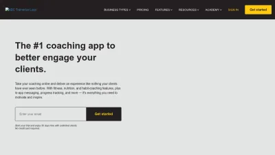 Screenshot preview of trainerize.com
