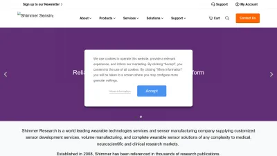 Screenshot preview of shimmersensing.com