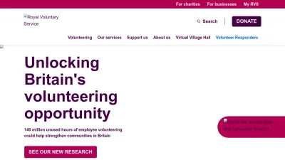 Screenshot preview of royalvoluntaryservice.org.uk