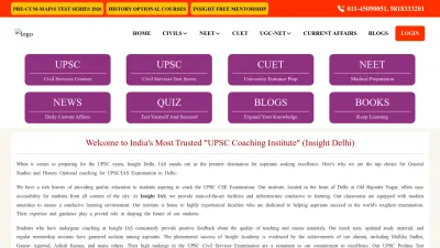 Screenshot preview of insightdelhi.com
