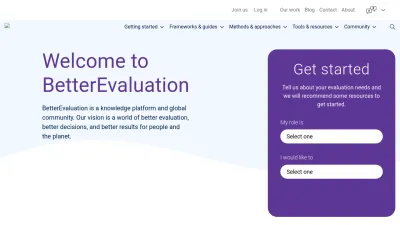 Screenshot preview of betterevaluation.org
