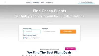 Screenshot preview of airfarewatchdog.com