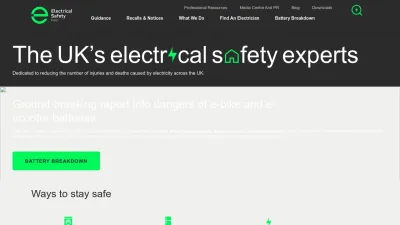 Screenshot preview of electricalsafetyfirst.org.uk