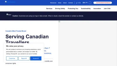 Screenshot preview of caa.ca