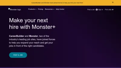 Screenshot preview of hiring.monster.com