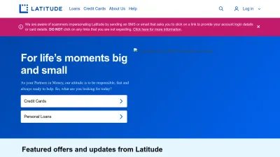 Screenshot preview of latitudefinancial.com.au