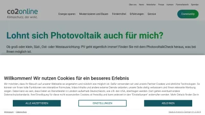 Screenshot preview of co2online.de