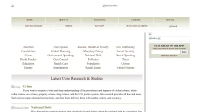 Screenshot preview of justfacts.com