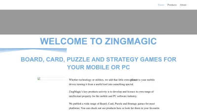 Screenshot preview of zingmagic.com