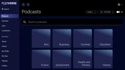 Screenshot preview of podverse.fm