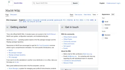 Screenshot preview of wiki.nixos.org