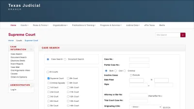 Screenshot preview of search.txcourts.gov