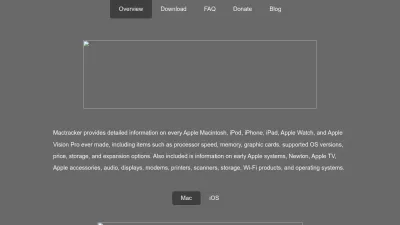 Screenshot preview of mactracker.ca