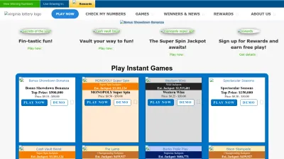 Screenshot preview of valottery.com