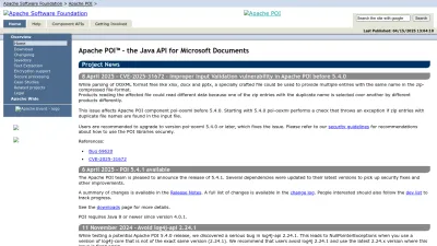 Screenshot preview of poi.apache.org