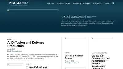 Screenshot preview of missilethreat.csis.org