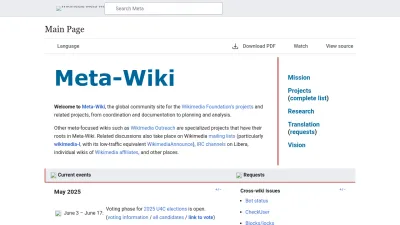 Screenshot preview of meta.m.wikimedia.org