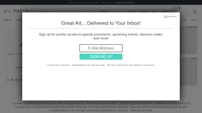 Screenshot preview of pixels.com