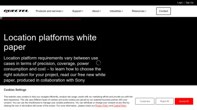 Screenshot preview of quectel.com
