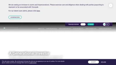 Screenshot preview of temasek.com.sg