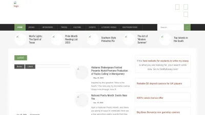 Screenshot preview of deepsouthmag.com