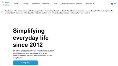 Screenshot preview of swish.nu